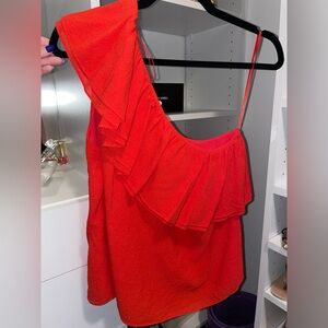 Rebeca Taylor Red Off The Shoulder Top - Size 8